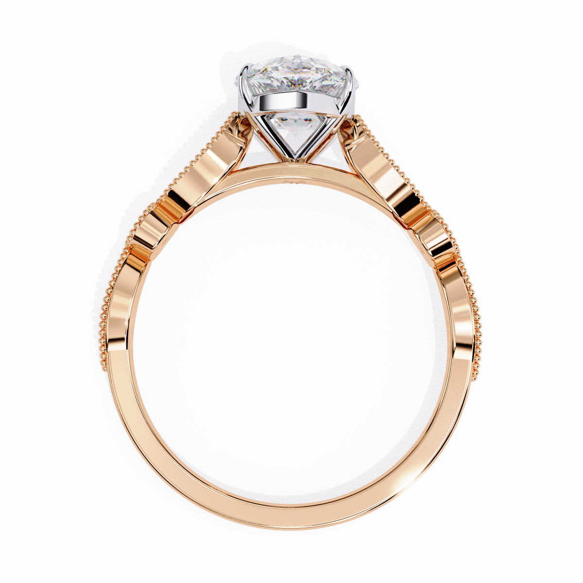 Reverra 14K Vintage Milgrain Diamond Engagement Ring, CTTW-1.13