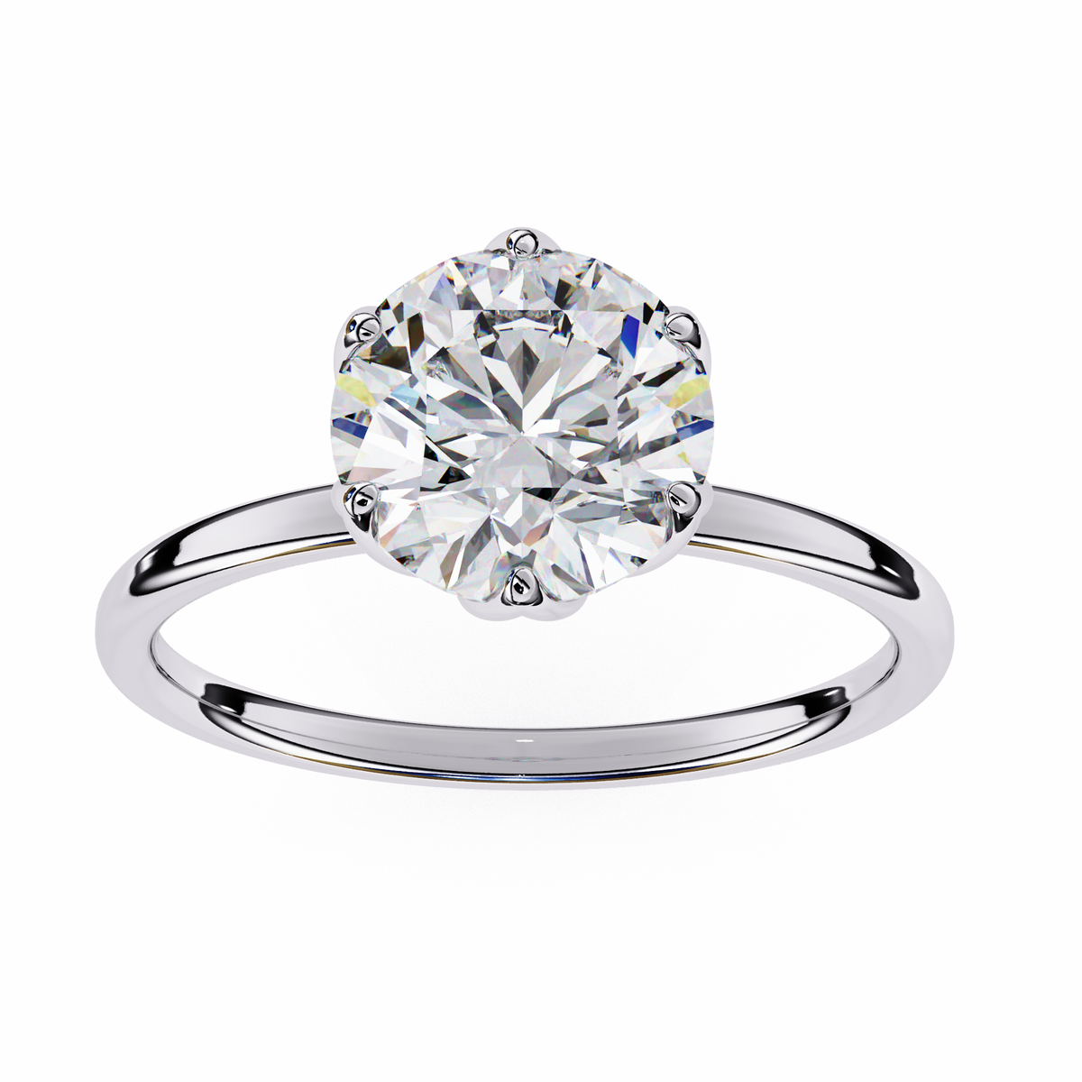 Reverra 14K Six-Prong Classic Solitaire Engagement Ring, CTTW-1.95