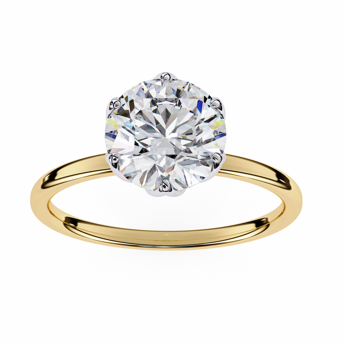 Reverra 14K Six-Prong Classic Solitaire Engagement Ring, CTTW-1.95