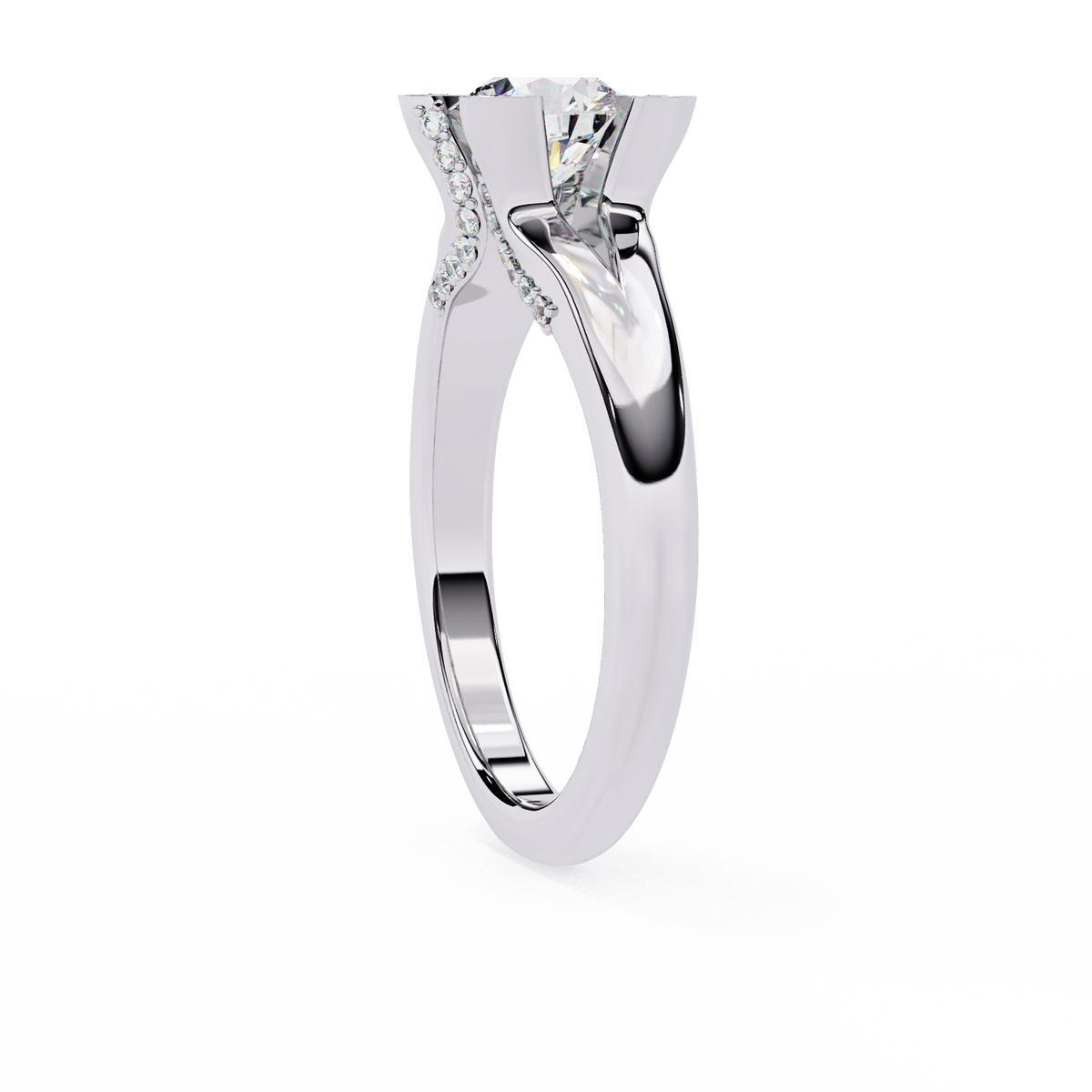 Reverra 14K Split Shank Diamond Accent Engagement Ring, CTTW-1.03