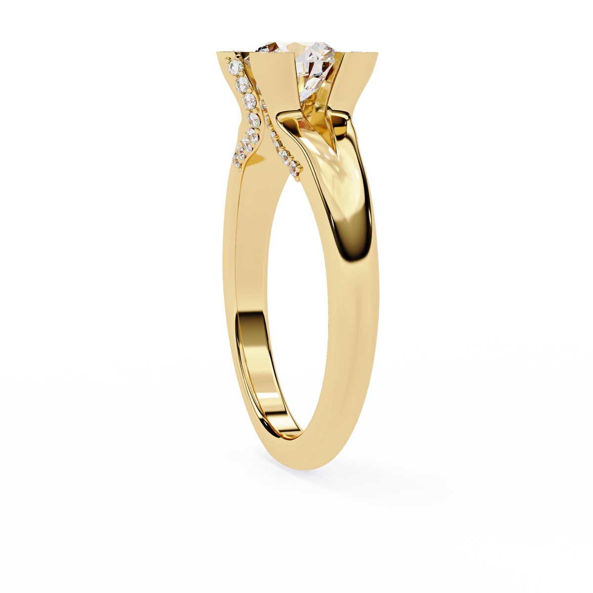 Reverra 14K Split Shank Diamond Accent Engagement Ring, CTTW-1.03