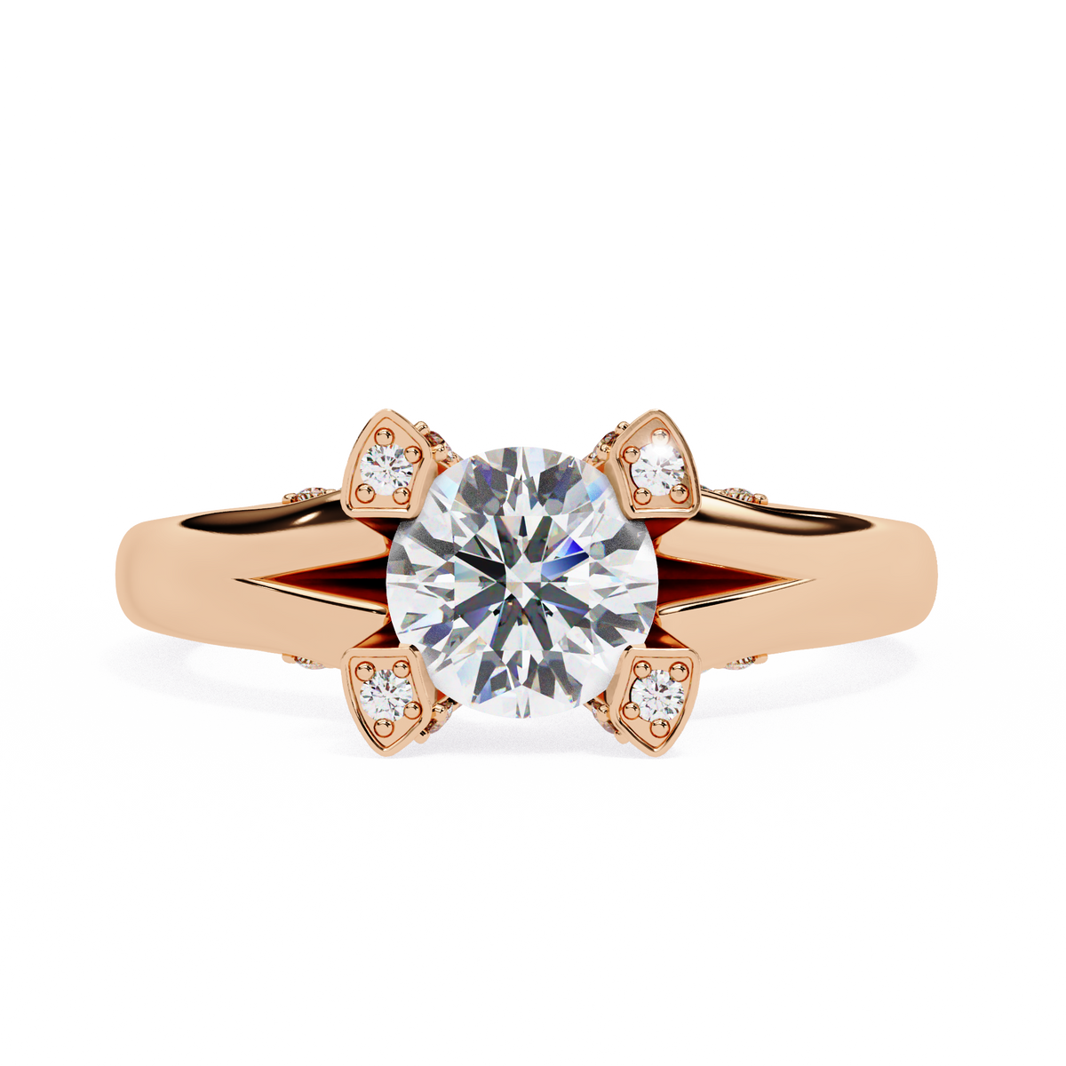 Reverra 14K Split Shank Diamond Accent Engagement Ring, CTTW-1.03