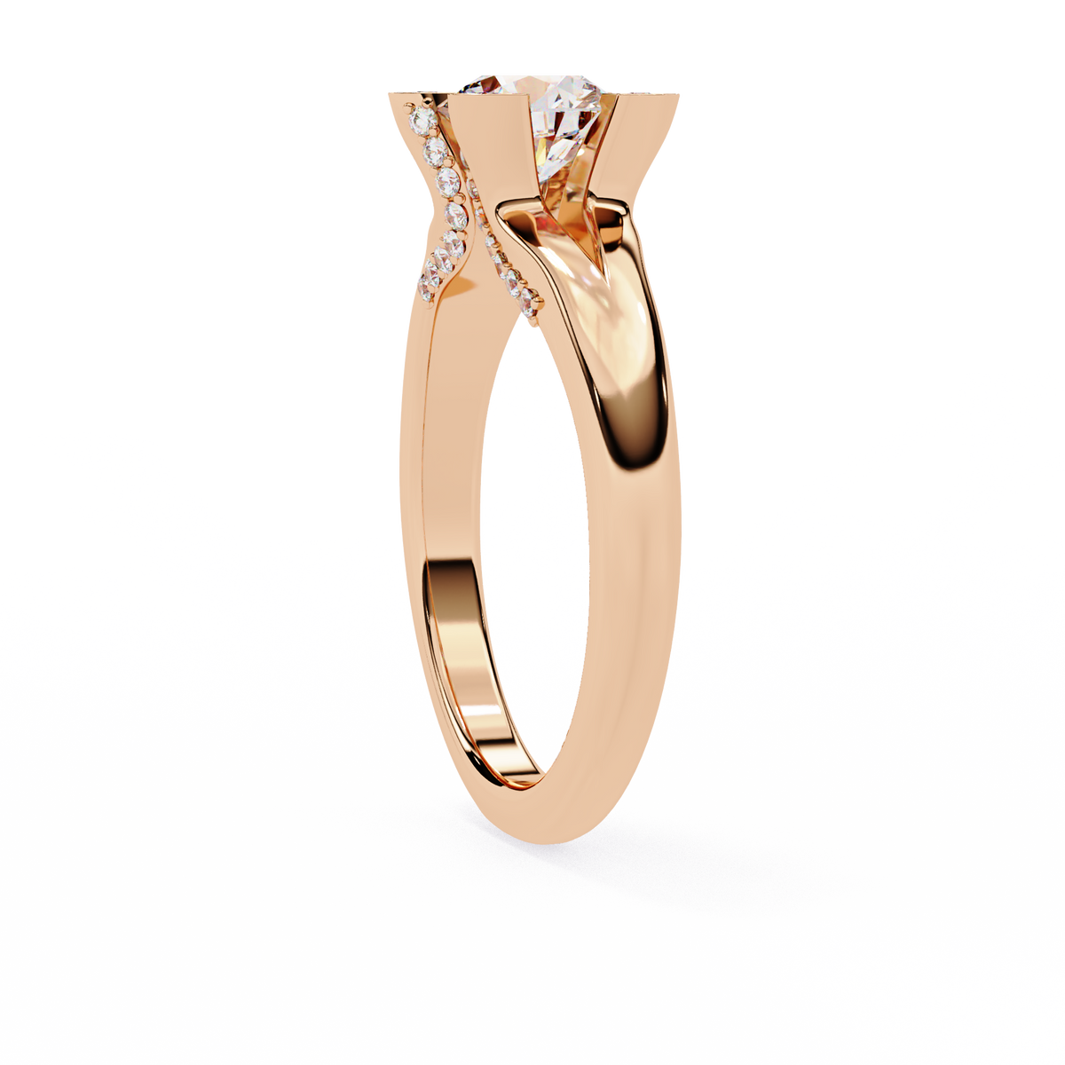 Reverra 14K Split Shank Diamond Accent Engagement Ring, CTTW-1.03