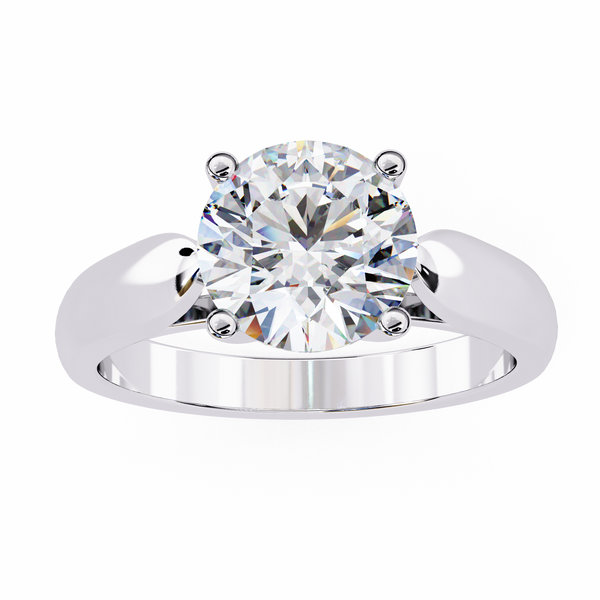 Reverra 14K Gold Round Lab Grown Diamond Split Shank Engagement Ring for Women, CTTW-1.92