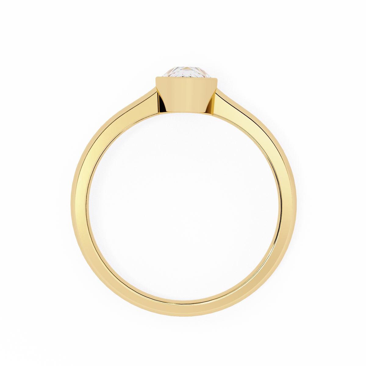 Reverra 14K Bezel Set Minimalist Solitaire Engagement Ring, CTTW-0.58