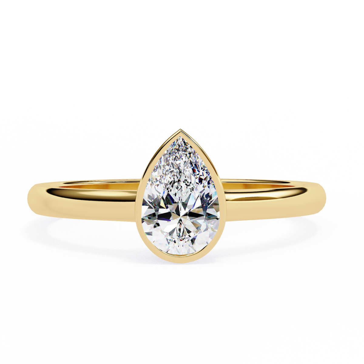 Reverra 14K Bezel Set Minimalist Solitaire Engagement Ring, CTTW-0.58