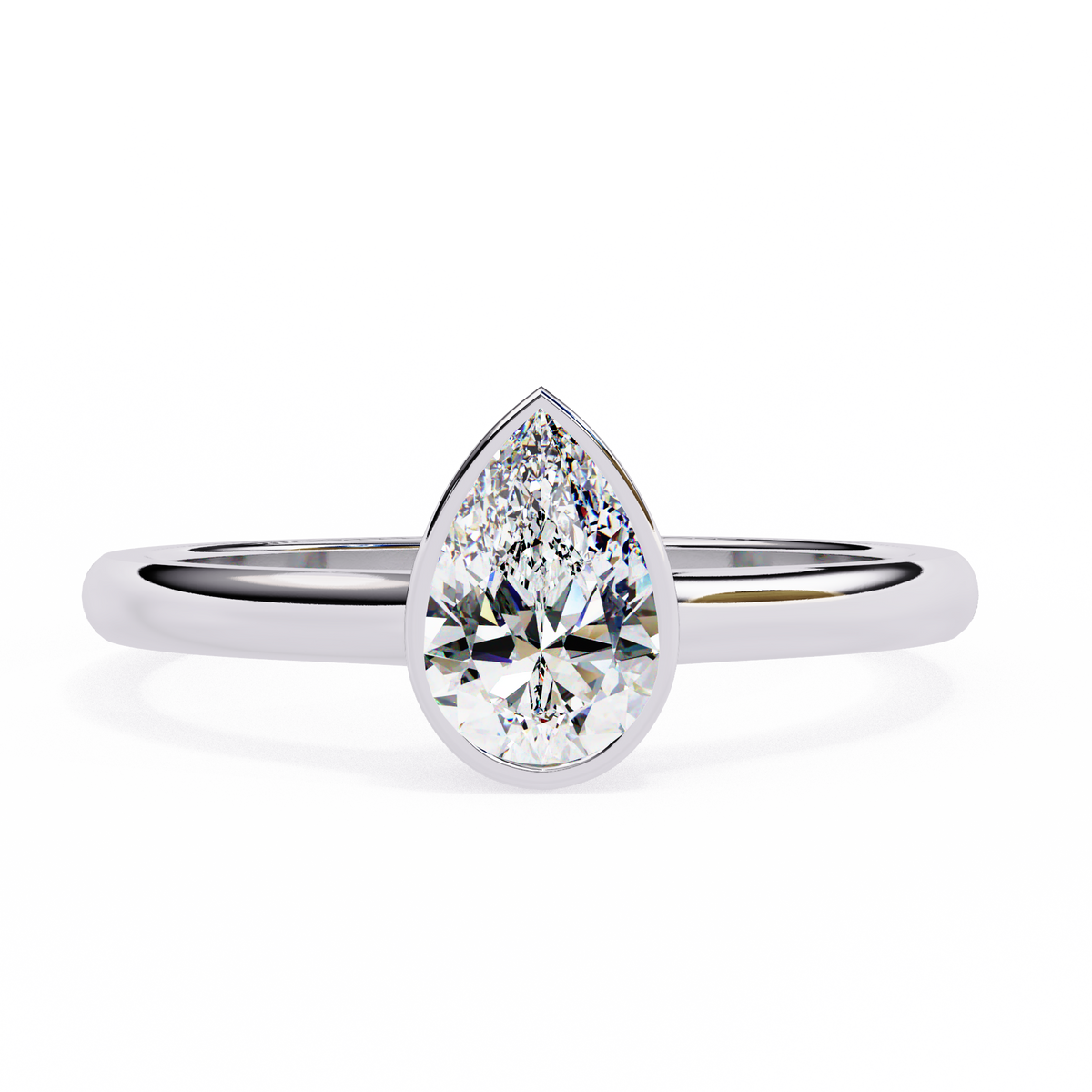 Reverra 14K Bezel Set Minimalist Solitaire Engagement Ring, CTTW-0.58