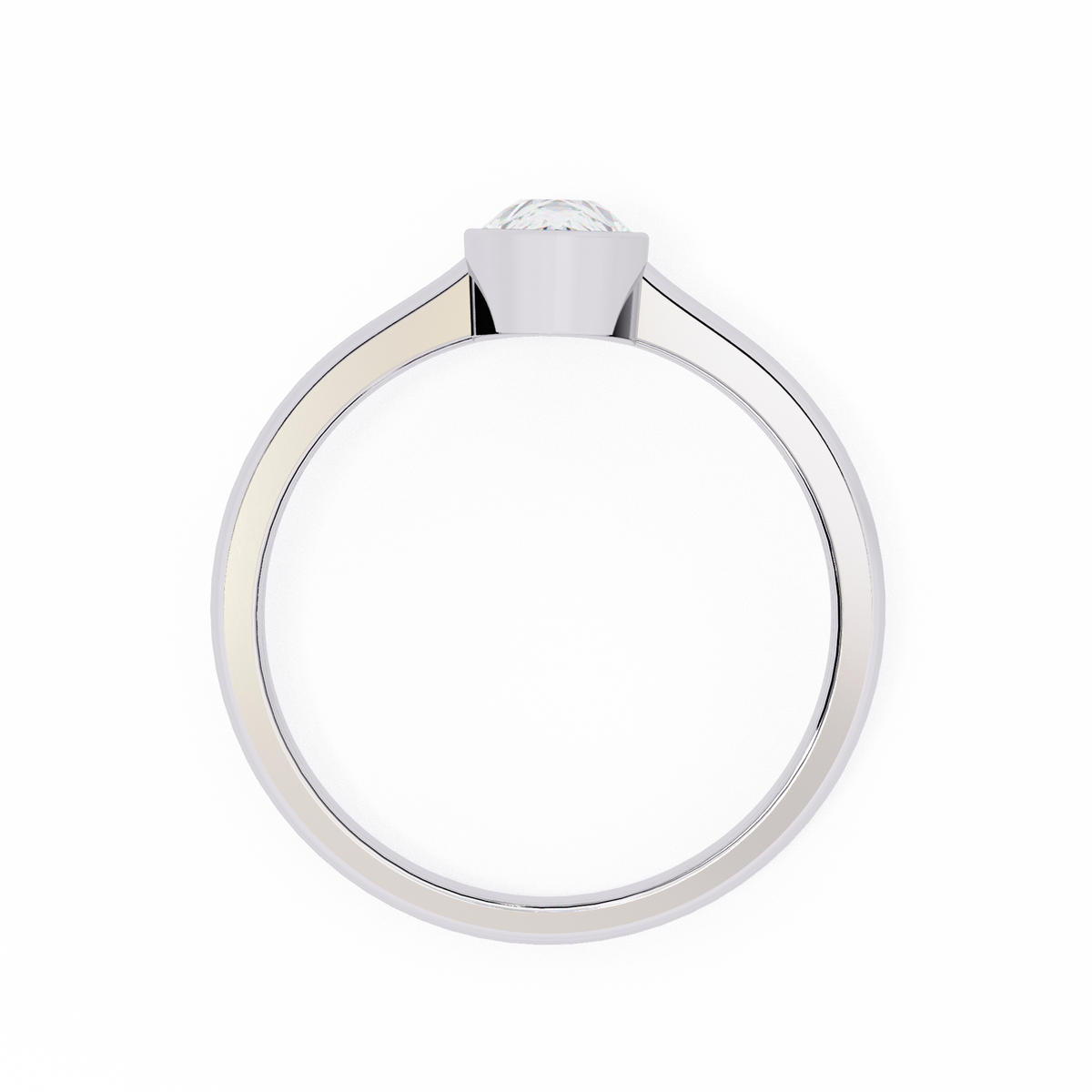 Reverra 14K Bezel Set Minimalist Solitaire Engagement Ring, CTTW-0.58