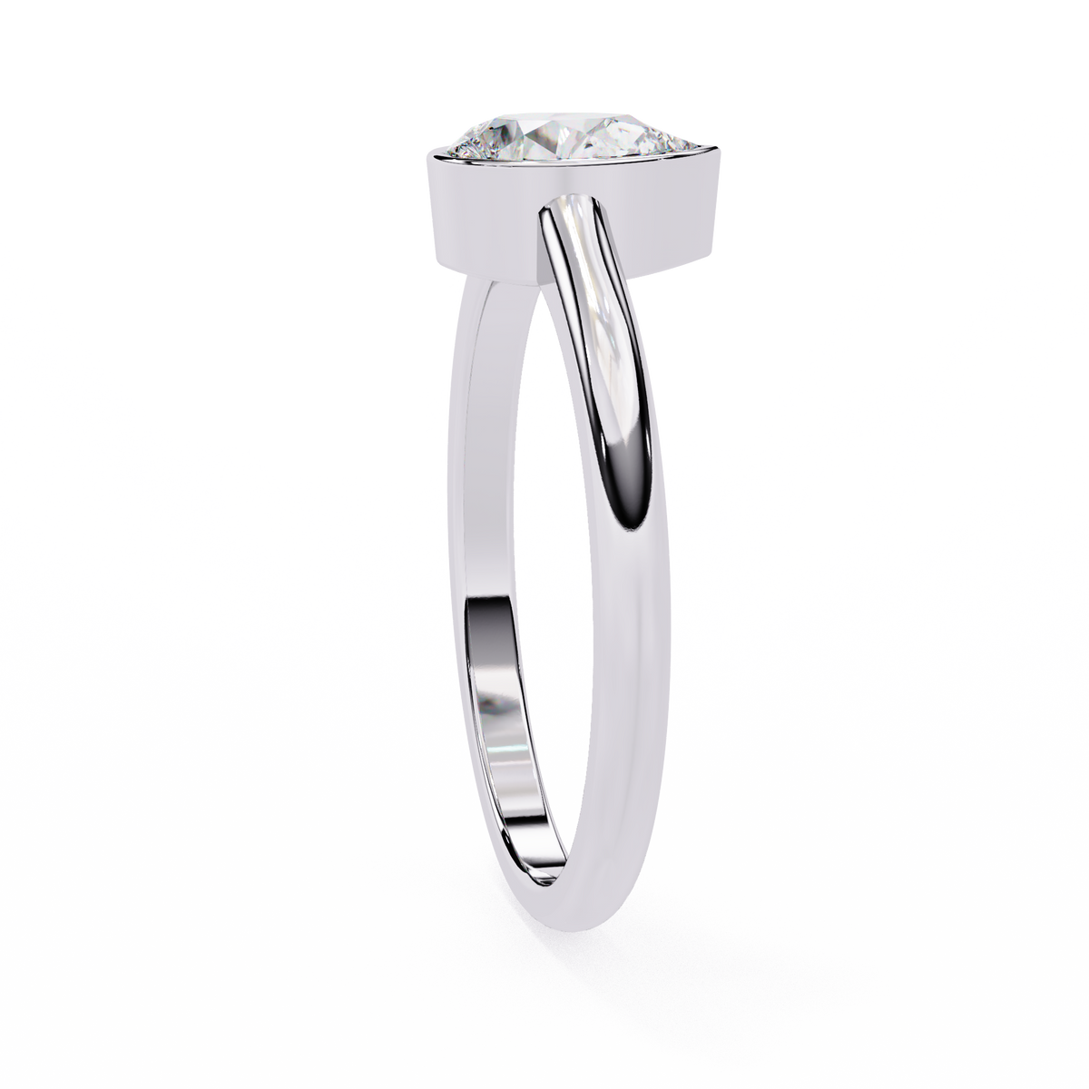 Reverra 14K Bezel Set Minimalist Solitaire Engagement Ring, CTTW-0.58