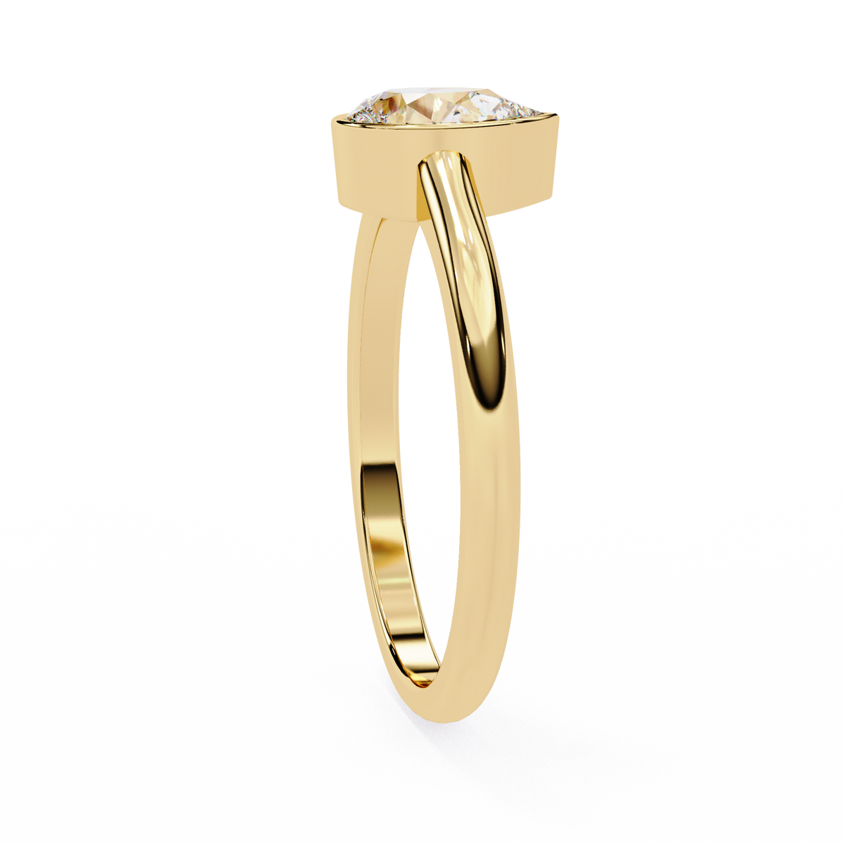 Reverra 14K Bezel Set Minimalist Solitaire Engagement Ring, CTTW-0.58