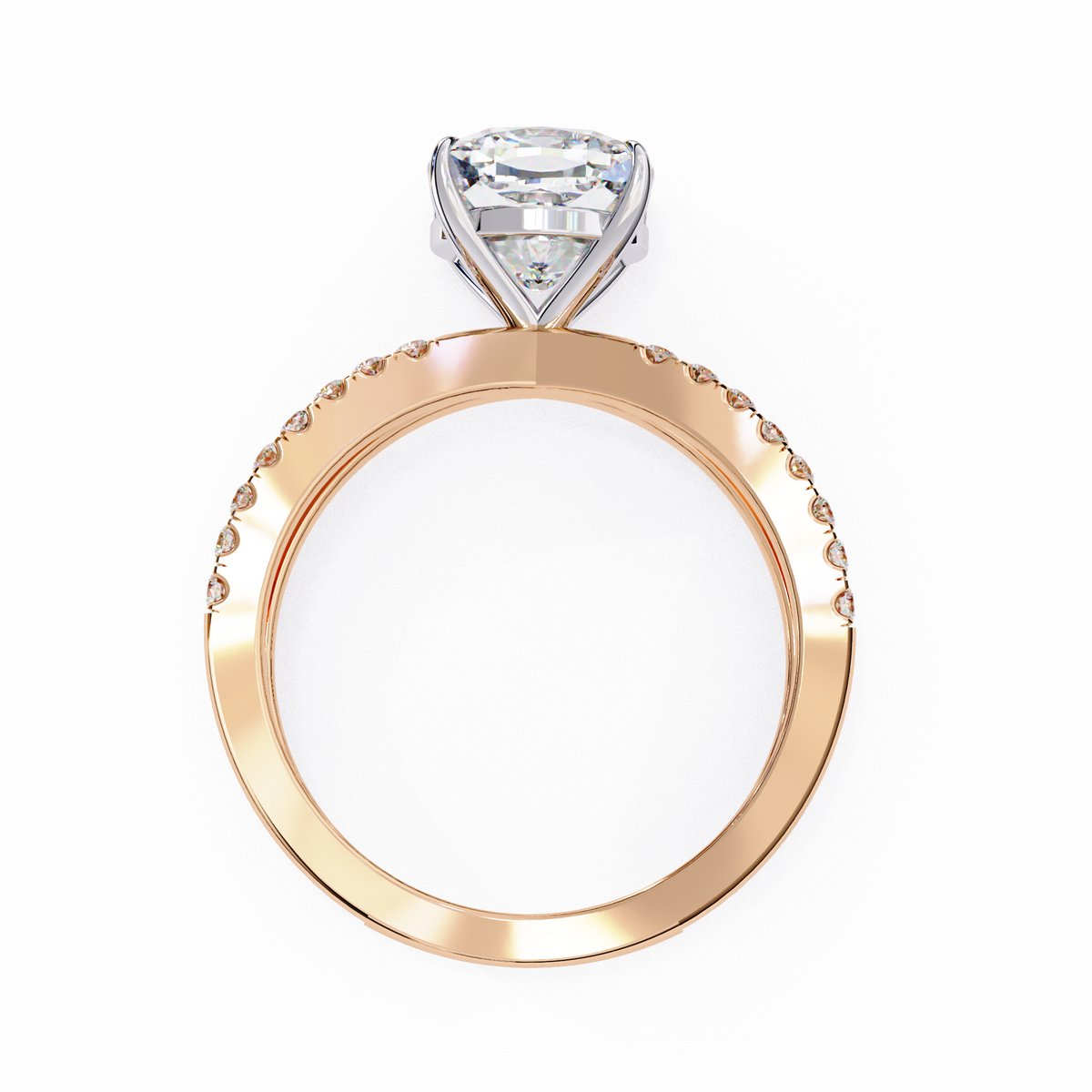 Reverra 14K Split Shank Pave Diamond Engagement Ring, CTTW-2.98