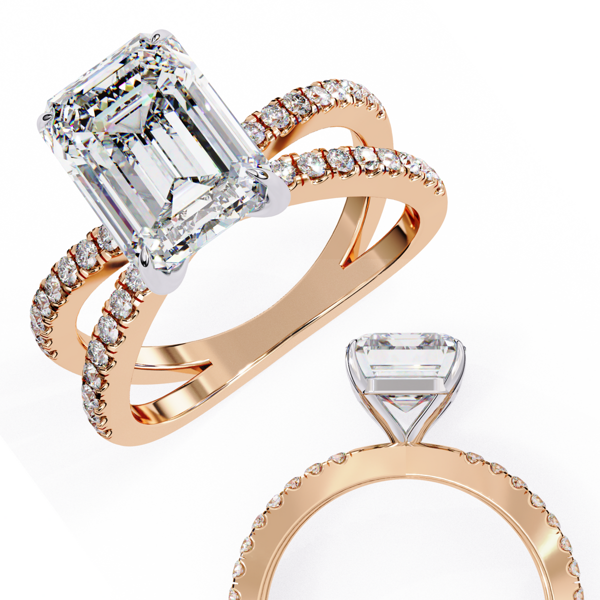 Reverra 14K Oval Diamond Split Shank Engagement Ring, CTTW-2.88