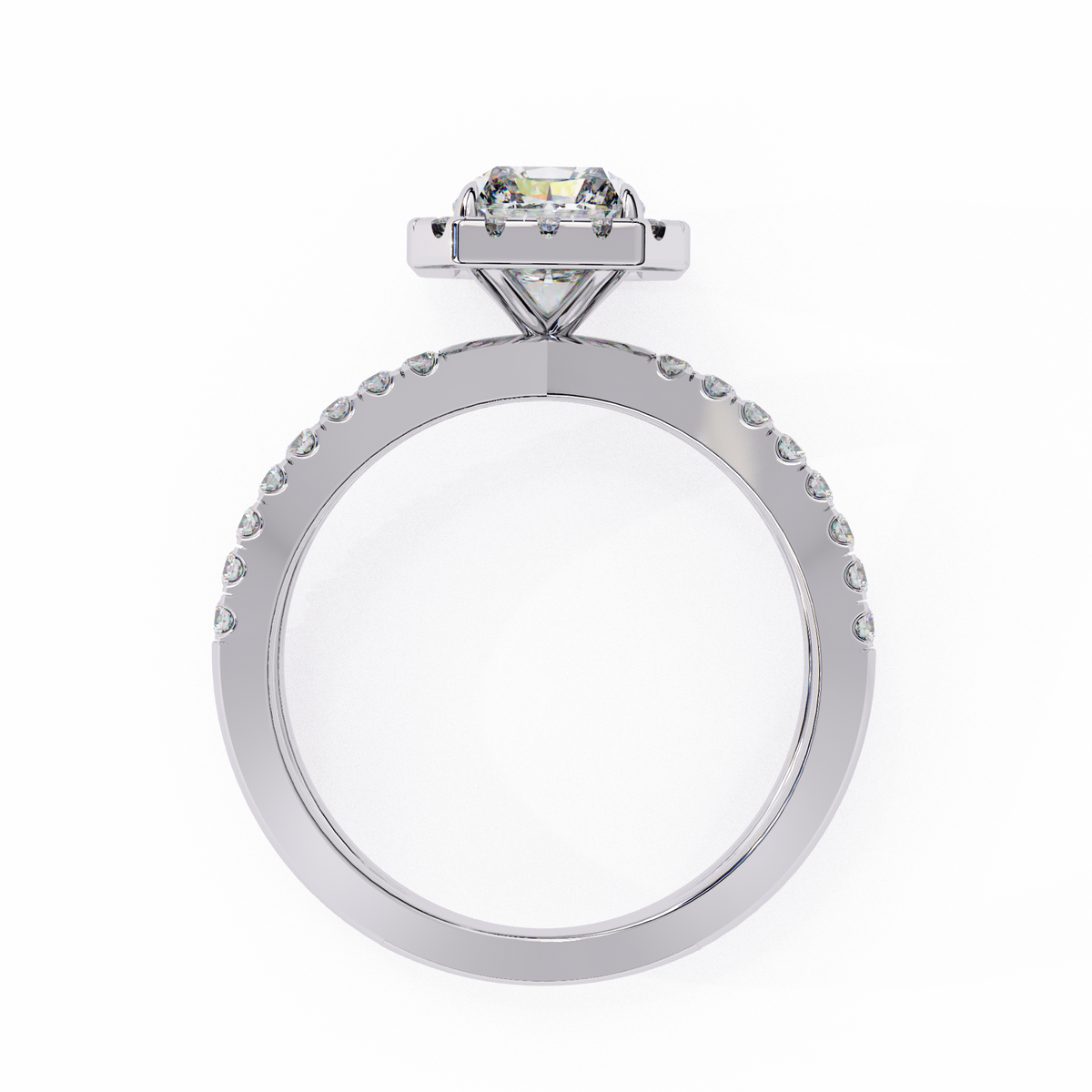 Reverra 14K Halo Split Shank Diamond Engagement Ring, CTTW-2.47