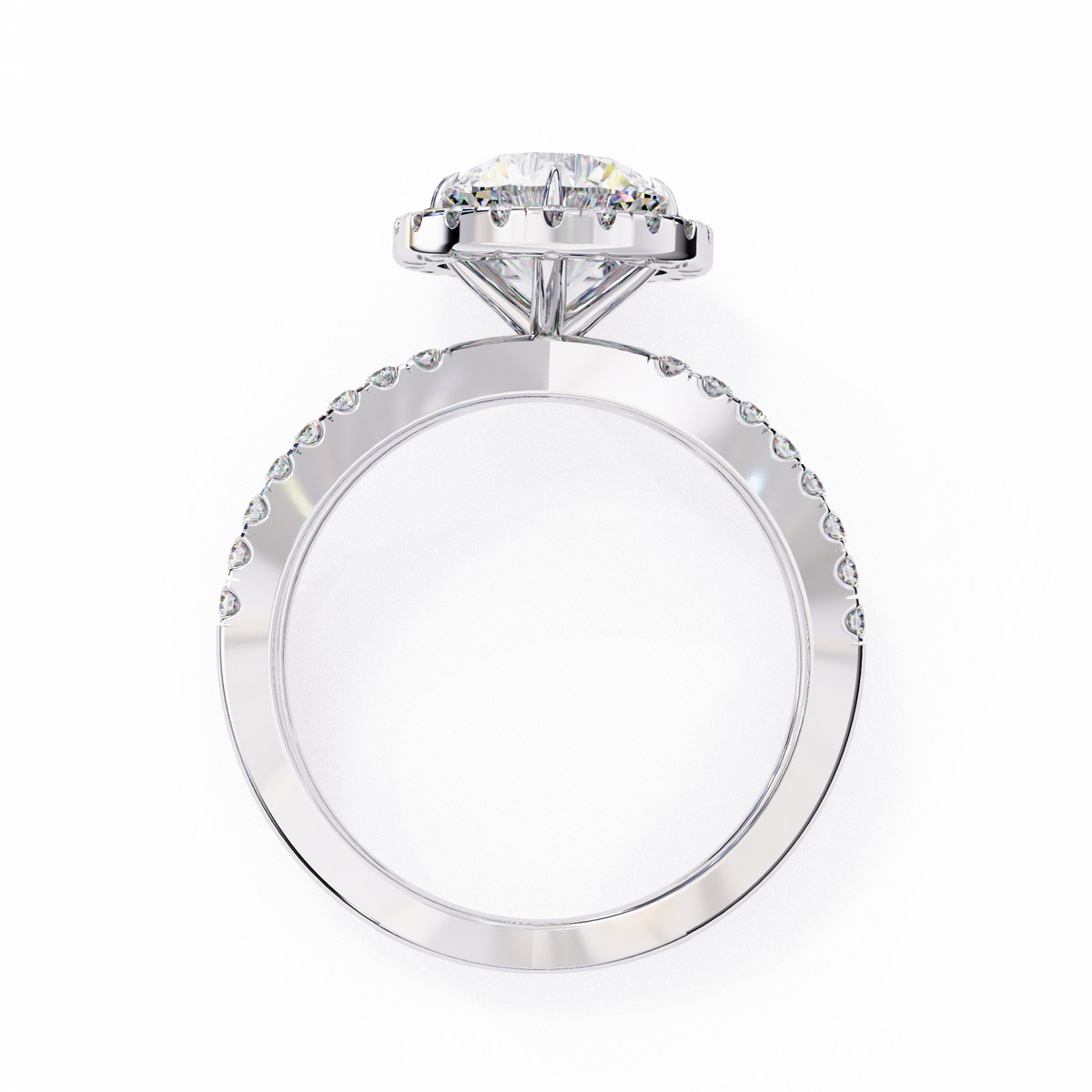 Reverra 14K Halo Split Shank Diamond Engagement Ring, CTTW-2