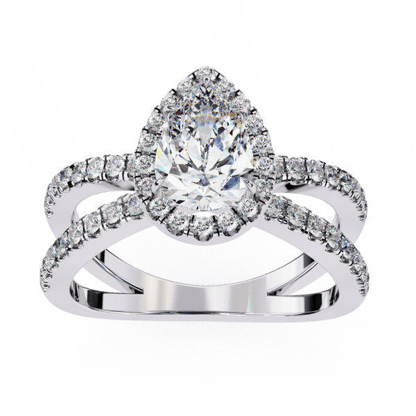 Reverra 14K Gold Pear & Round Lab Grown Diamond Engagement Ring for Women, CTTW-1.67 - Reverra Jewels Inc.