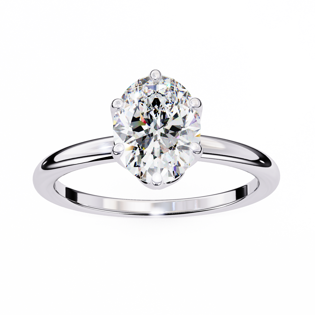 Reverra 14K Oval Solitaire Classic Diamond Engagement Ring, CTTW-2.8