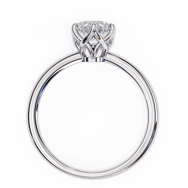 Reverra 14K Gold Oval Round Lab Grown Diamond Solitaire Classic Engagement Ring for Women, CTTW-2.8