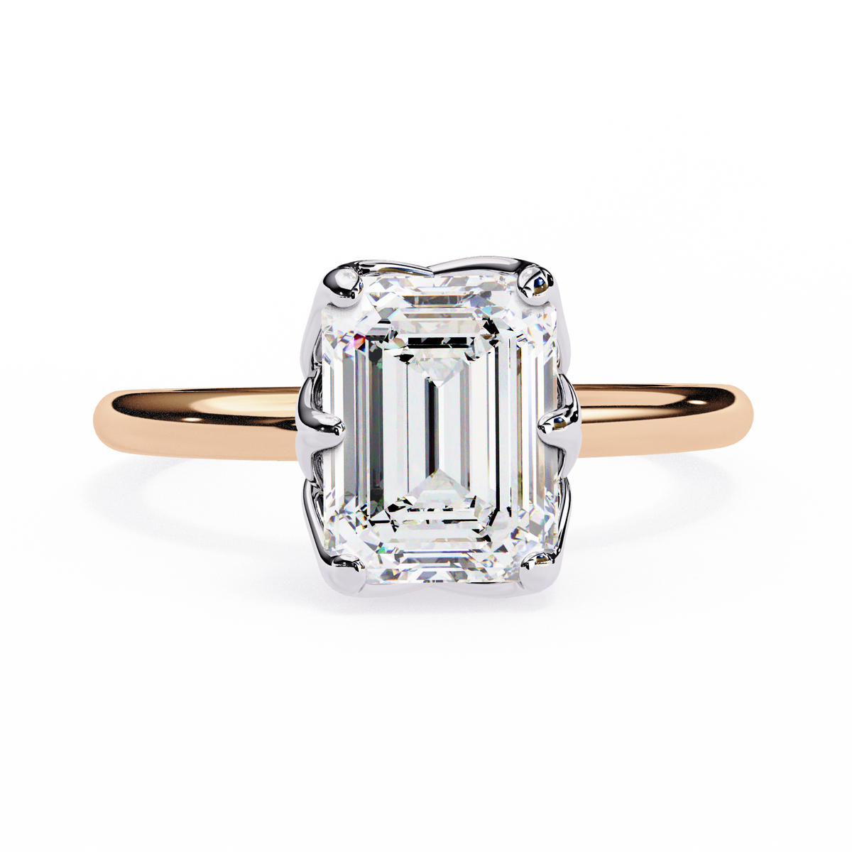 Reverra 14K Emerald Solitaire Classic Diamond Engagement Ring, CTTW-2.15