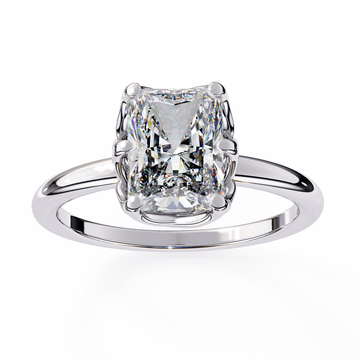 Reverra 14K Radiant Solitaire Classic Diamond Engagement Ring, CTTW-2.54