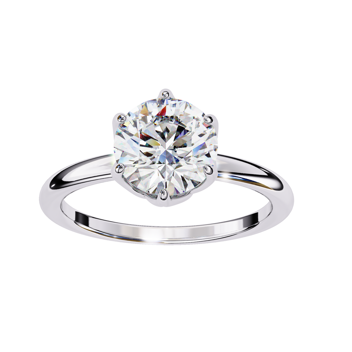 Reverra 14K Round Solitaire Classic Diamond Engagement Ring, CTTW-1.6