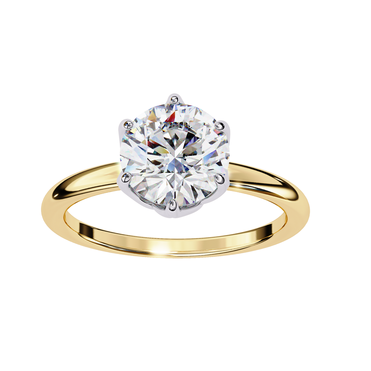 Reverra 14K Round Solitaire Classic Diamond Engagement Ring, CTTW-1.6