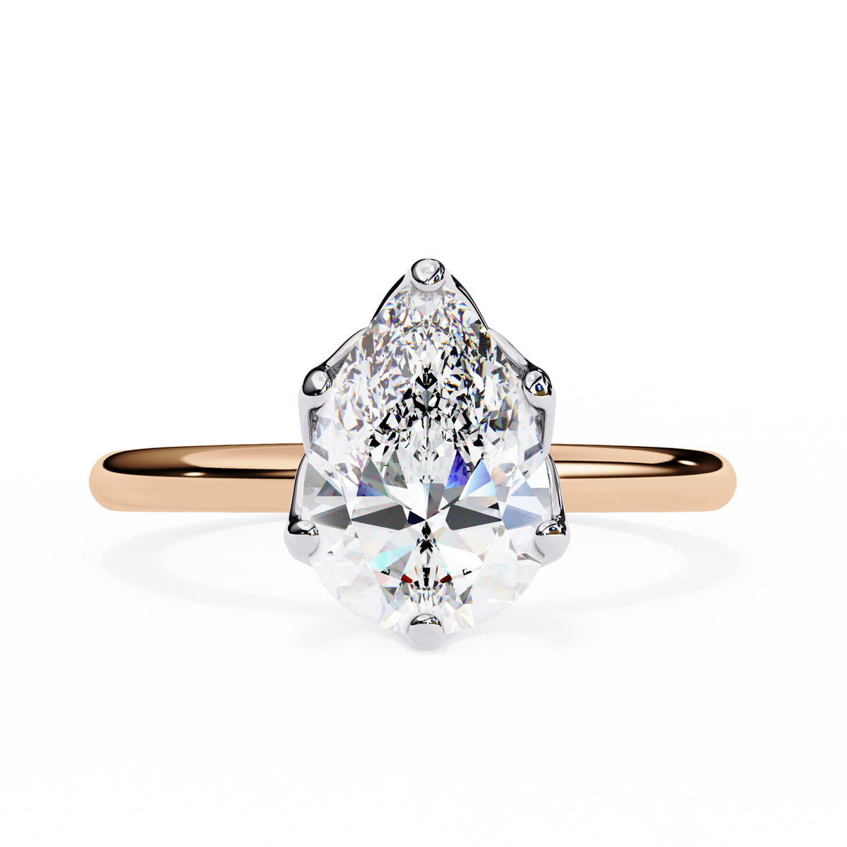 Reverra 14K Pear Solitaire Classic Diamond Engagement Ring, CTTW-1.87