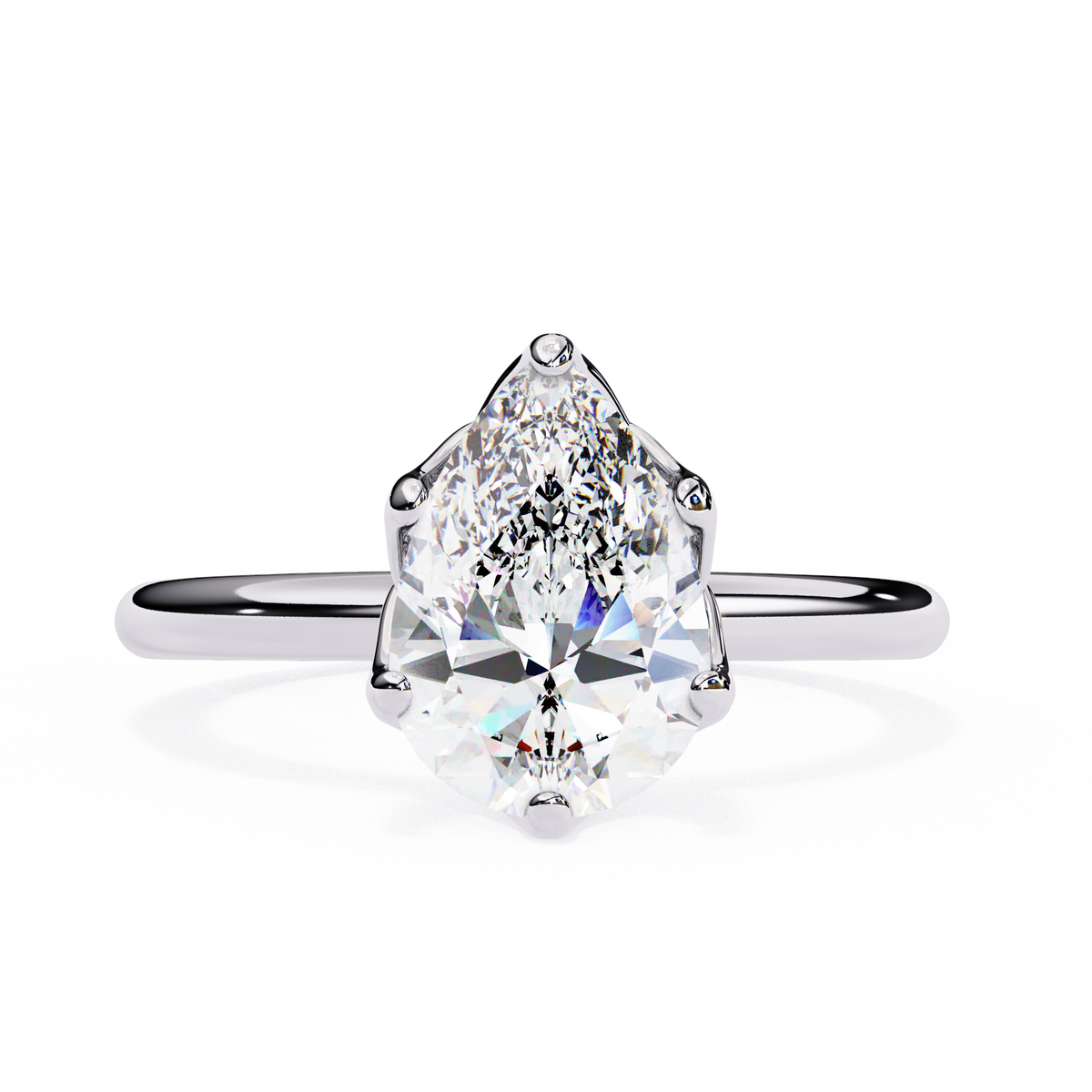 Reverra 14K Pear Solitaire Classic Diamond Engagement Ring, CTTW-1.87