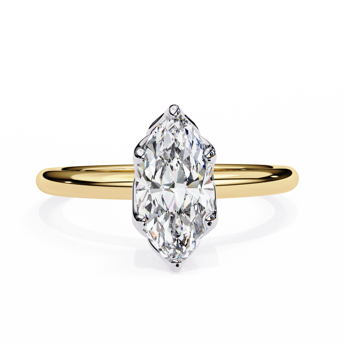 Reverra 14K Marquise Solitaire Classic Diamond Engagement Ring, CTTW-1.15