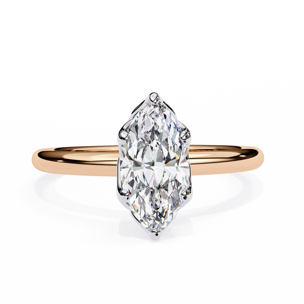 Reverra 14K Marquise Solitaire Classic Diamond Engagement Ring, CTTW-1.15