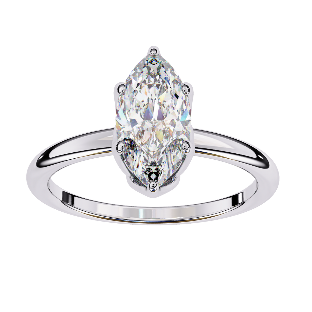 Reverra 14K Marquise Solitaire Classic Diamond Engagement Ring, CTTW-1.15