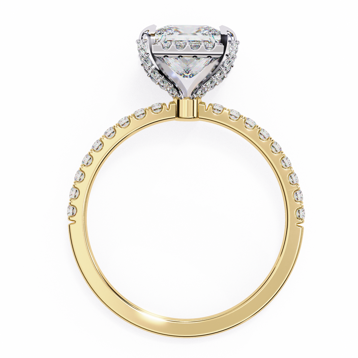 Reverra 14K Princess Halo Pavé Diamond Engagement Ring, CTTW-2.41