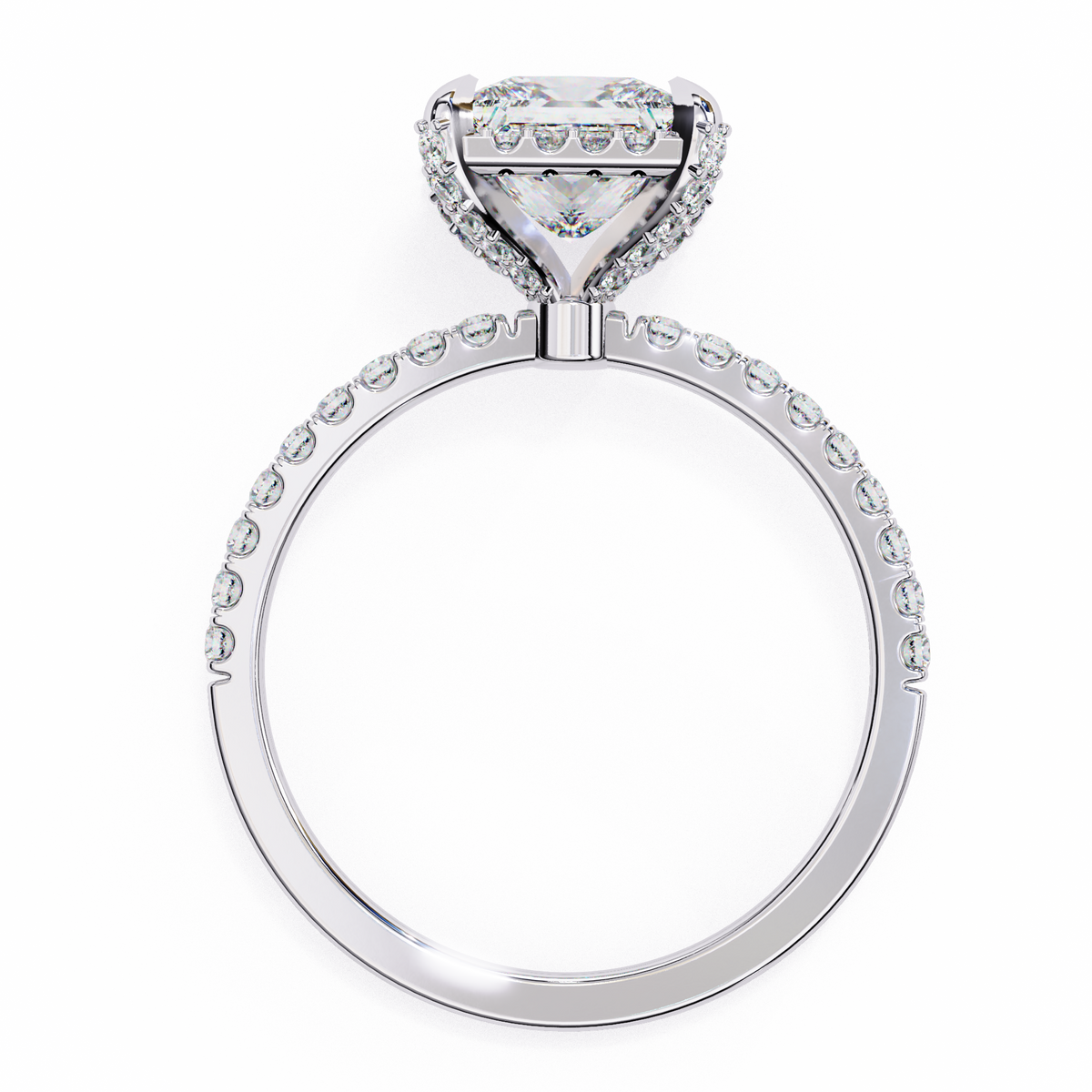 Reverra 14K Princess Halo Pavé Diamond Engagement Ring, CTTW-2.41