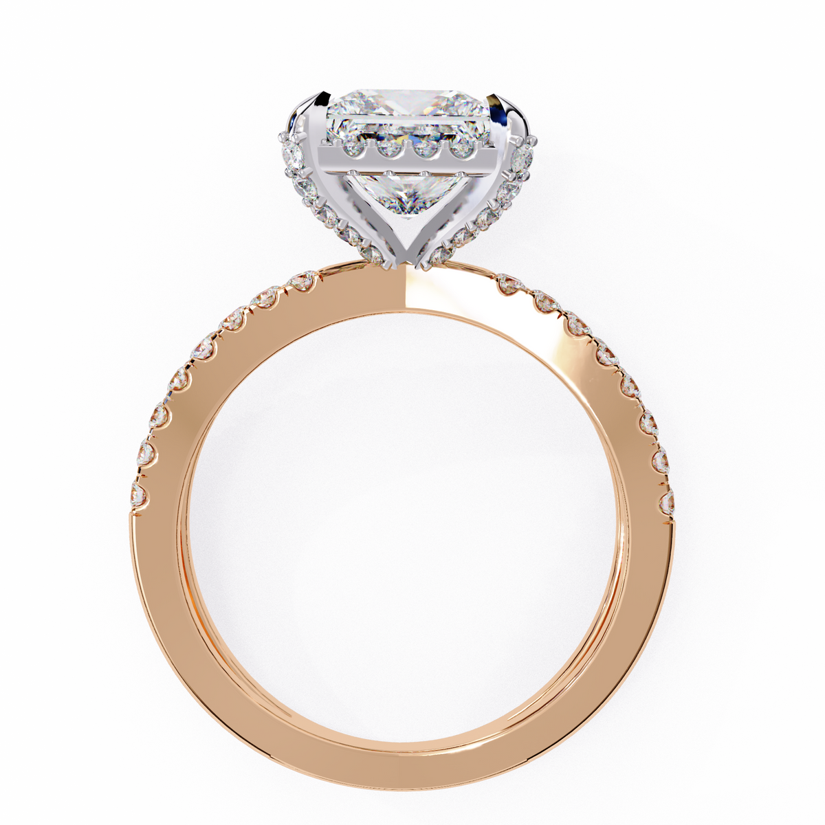 Reverra 14K Princess Halo Split Shank Diamond Engagement Ring, CTTW-2.22