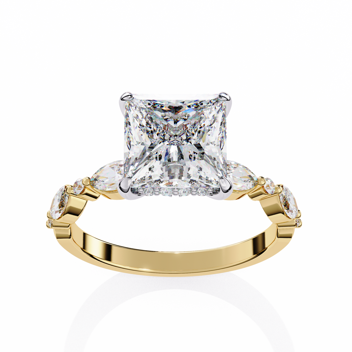 Reverra 14K Three-Stone Engagement Ring, CTTW-3.25