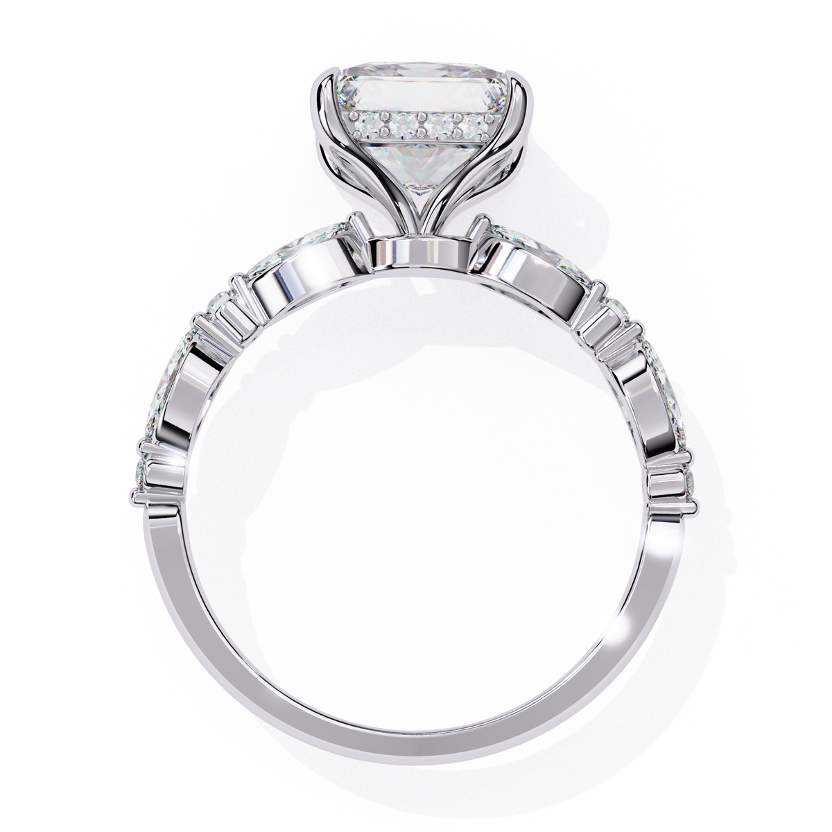 Reverra 14K Three-Stone Engagement Ring, CTTW-3.25