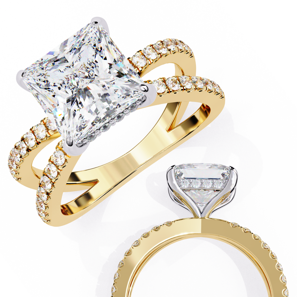 Reverra 14K Split Shank Engagement Ring, CTTW-2.68