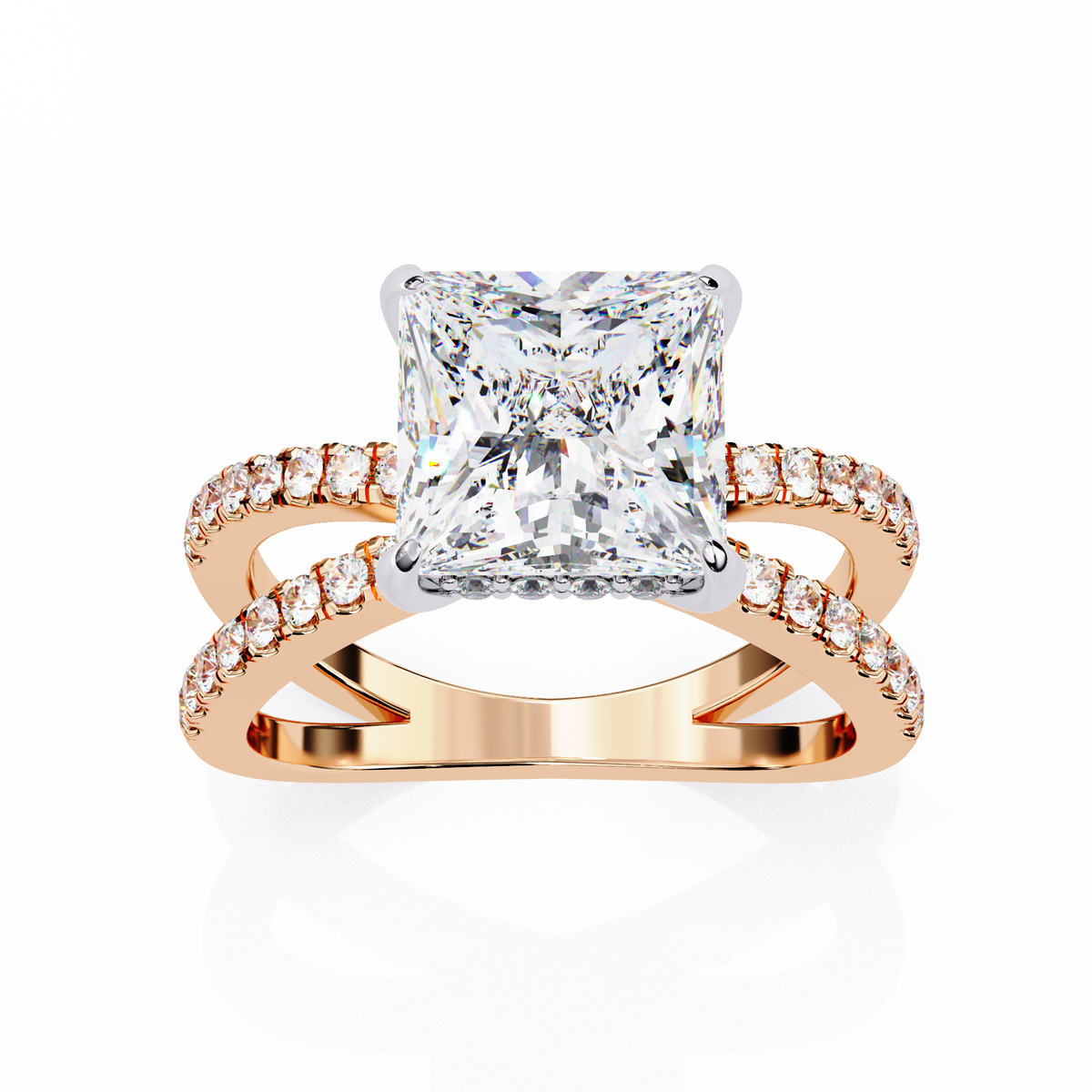 Reverra 14K Split Shank Engagement Ring, CTTW-2.68