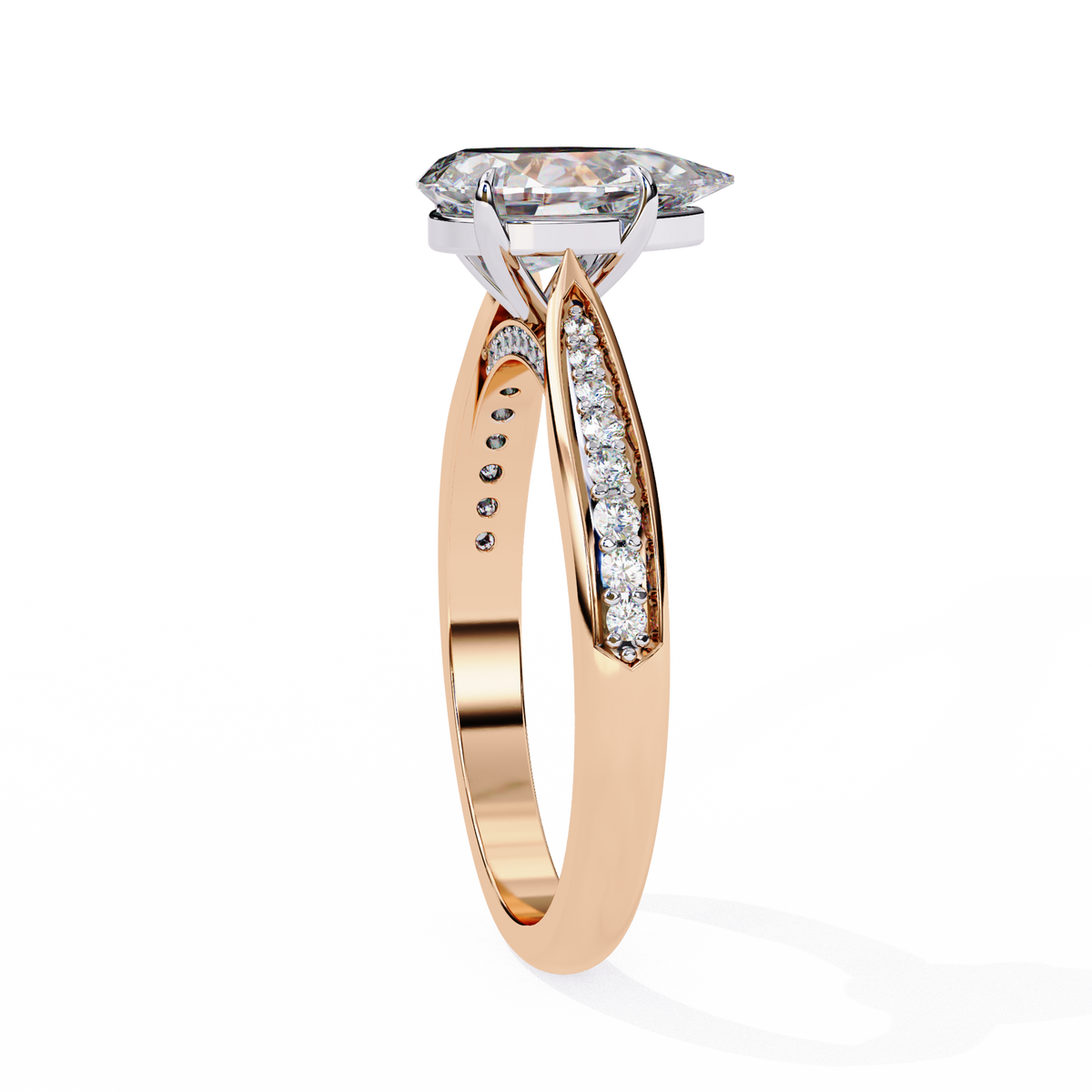 Reverra 14K Diamond Engagement Ring with Accents, CTTW-1.04