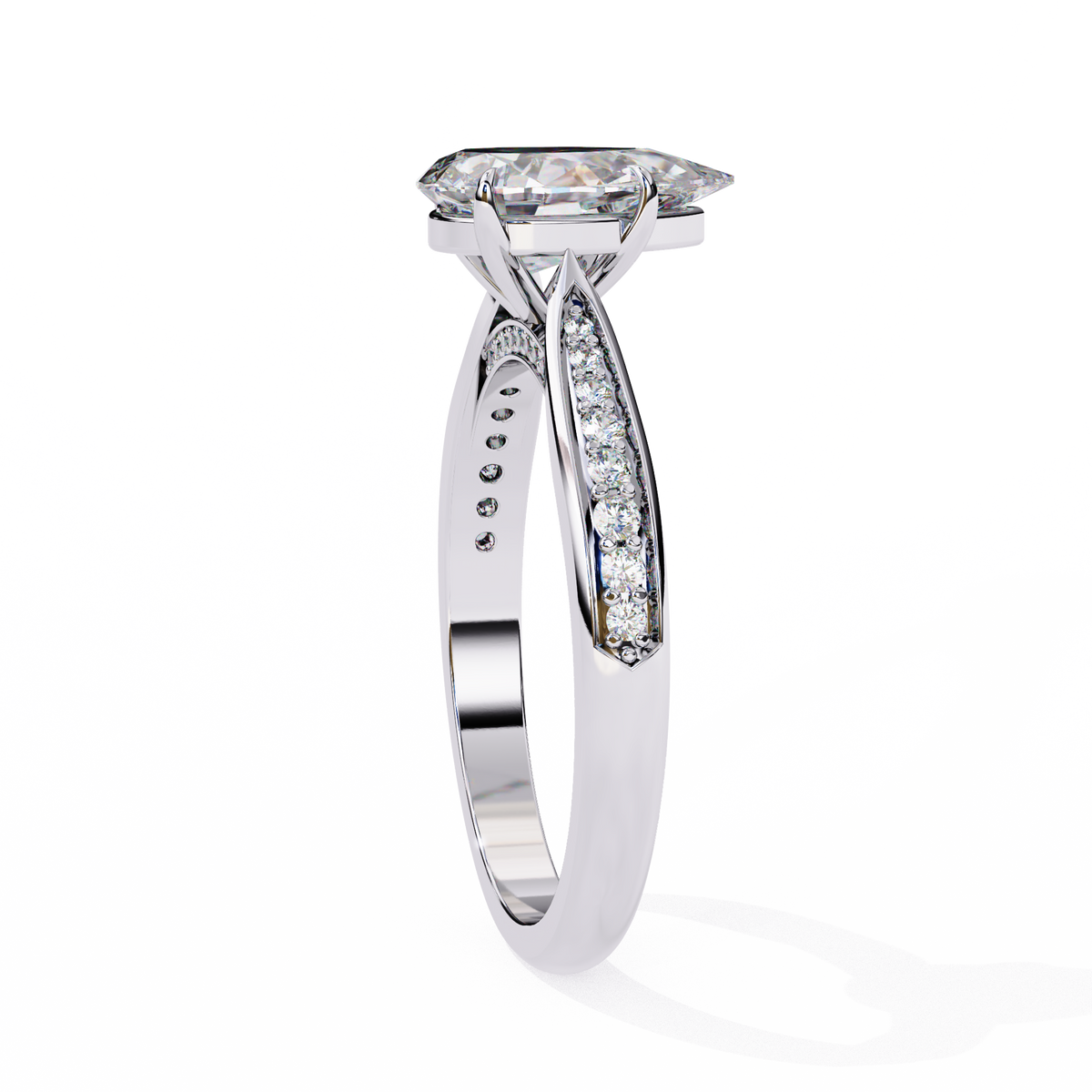 Reverra 14K Diamond Engagement Ring with Accents, CTTW-1.04
