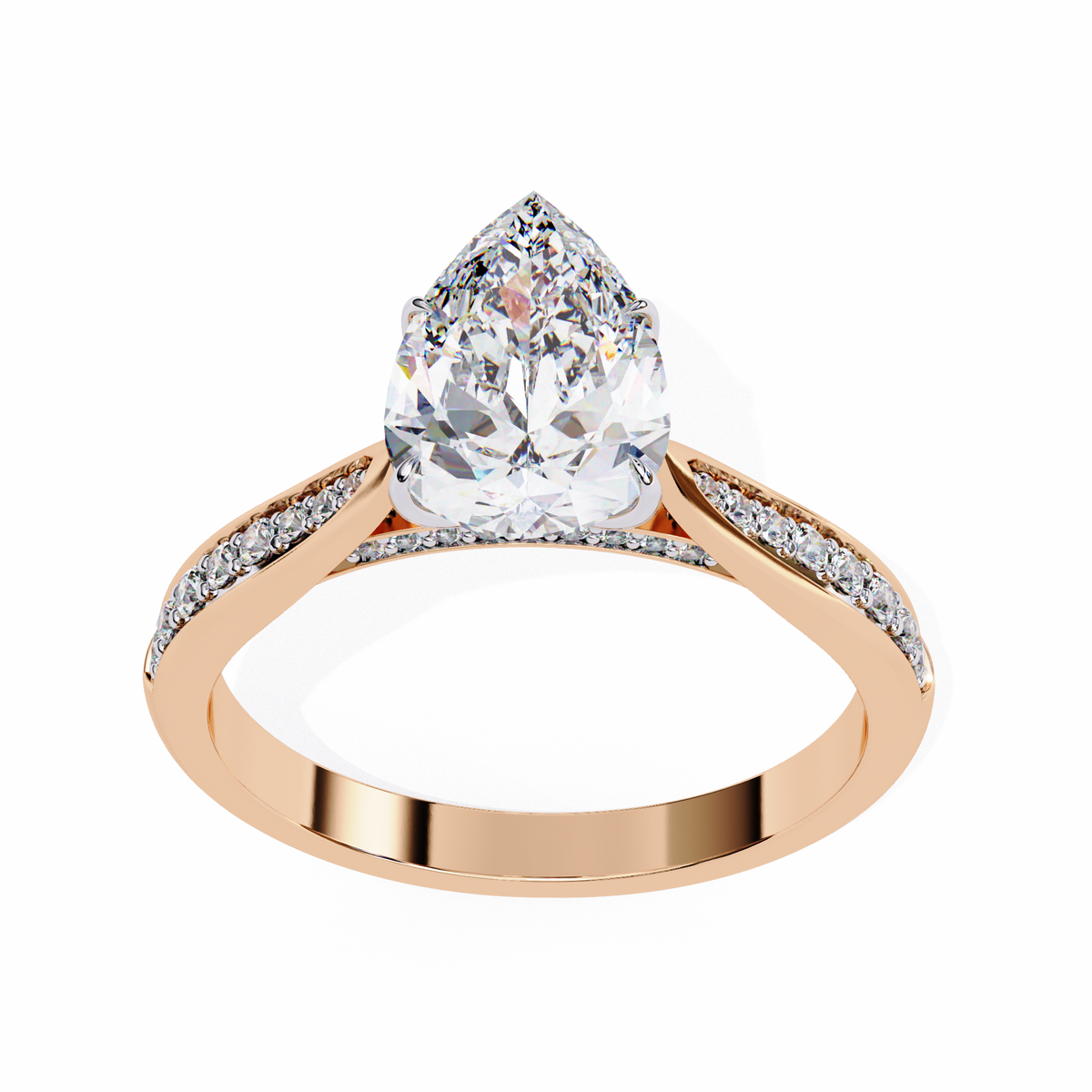 Reverra 14K Diamond Engagement Ring with Accents, CTTW-1.04