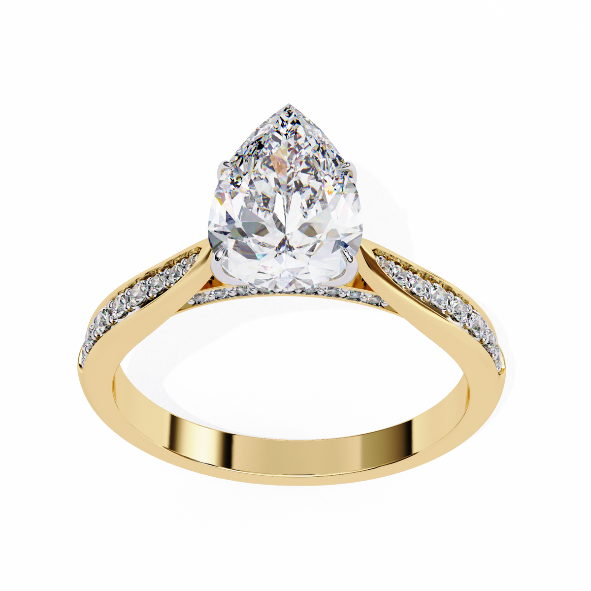 Reverra 14K Diamond Engagement Ring with Accents, CTTW-1.04