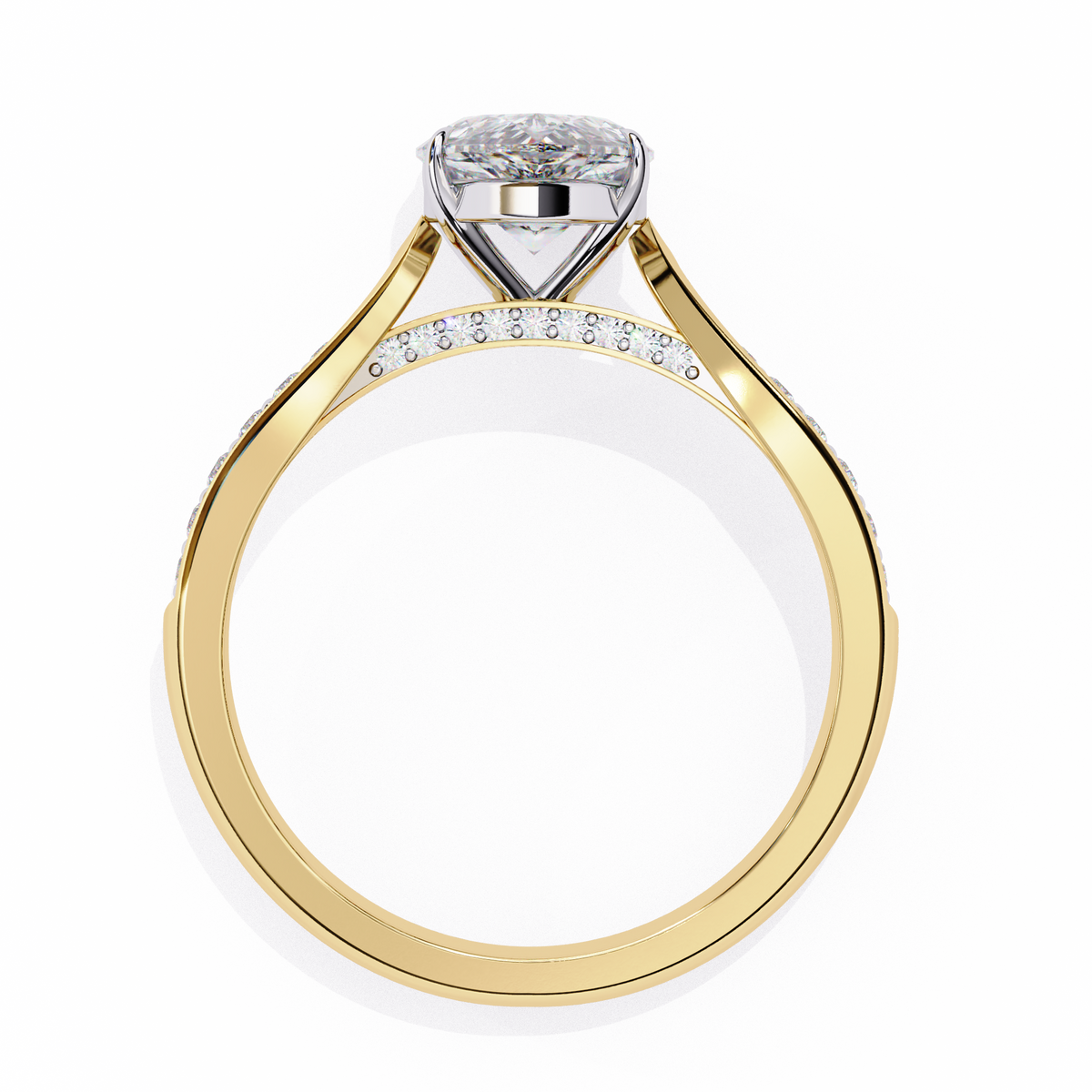 Reverra 14K Diamond Engagement Ring with Accents, CTTW-1.04