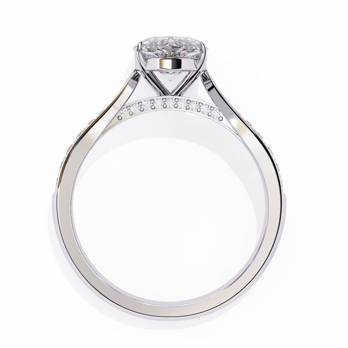 Reverra 14K Diamond Engagement Ring with Accents, CTTW-1.04