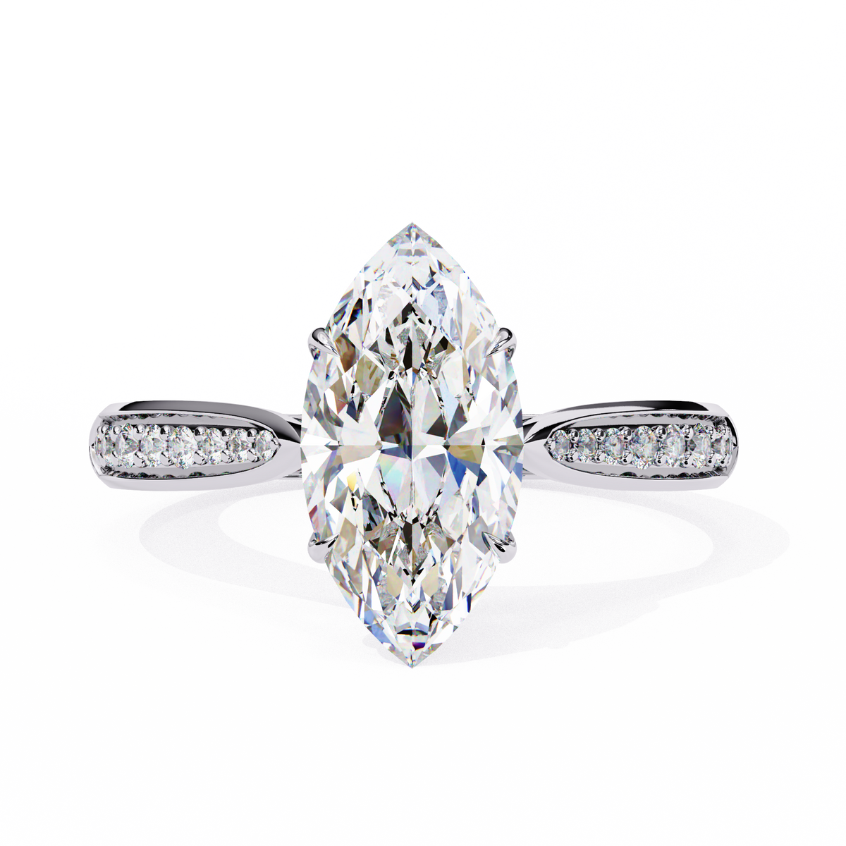 Reverra 14K Diamond Engagement Ring with Accents, CTTW-1.4
