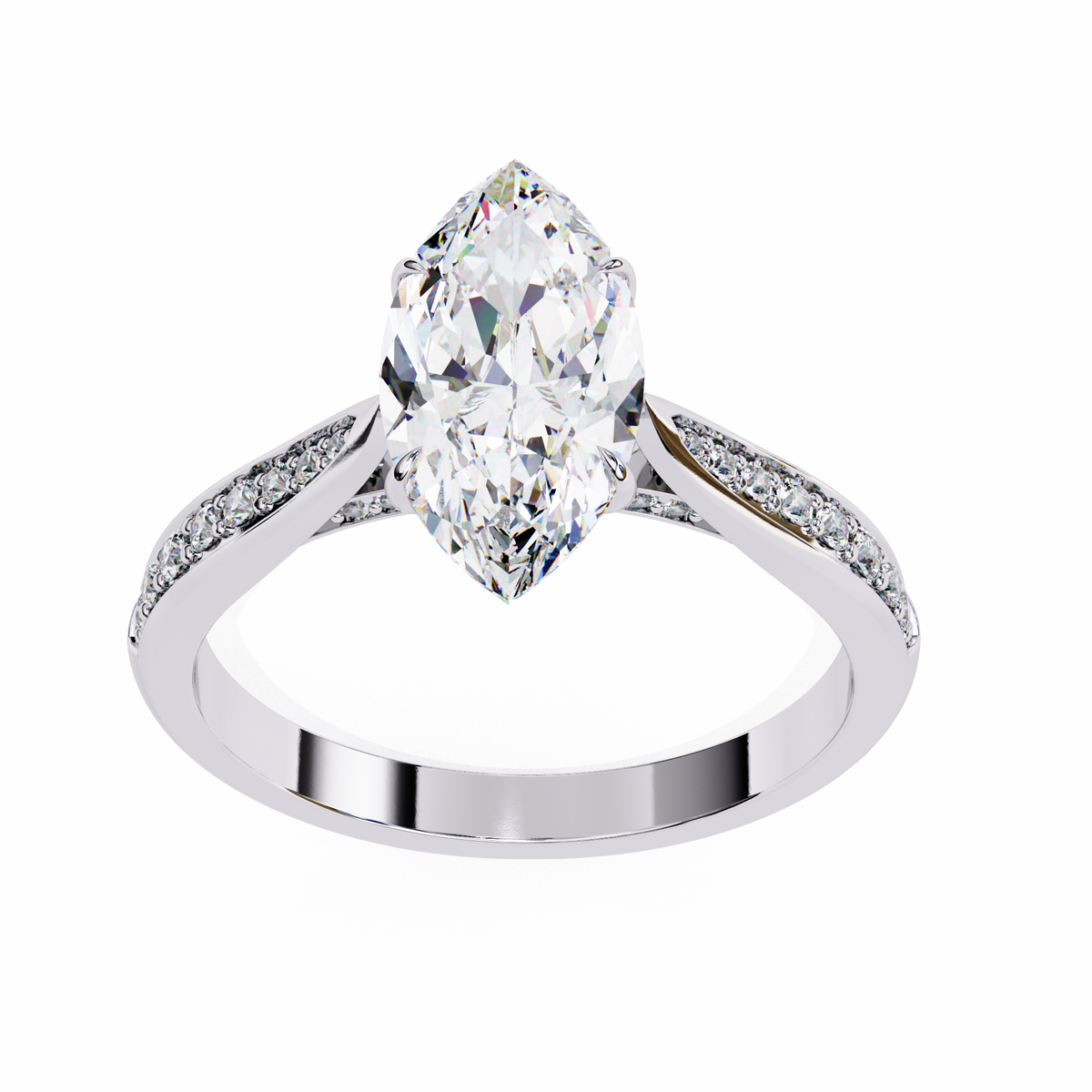 Reverra 14K Diamond Engagement Ring with Accents, CTTW-1.4