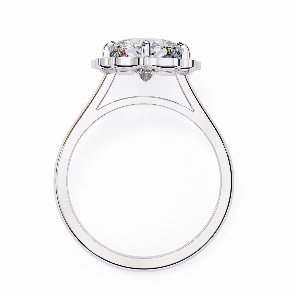 Reverra 14K Gold Cushion & Round Lab Grown Diamond Vintage Floral Engagement Ring for Women, CTTW-3.53