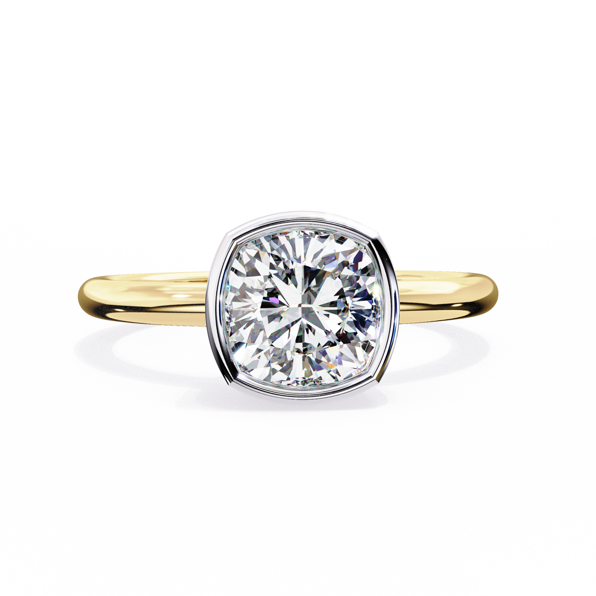 Reverra 14K Bezel Set Round Diamond Engagement Ring, CTTW-1.78