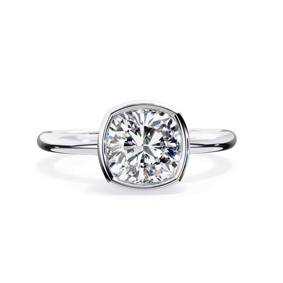 Reverra 14K Bezel Set Round Diamond Engagement Ring, CTTW-1.78