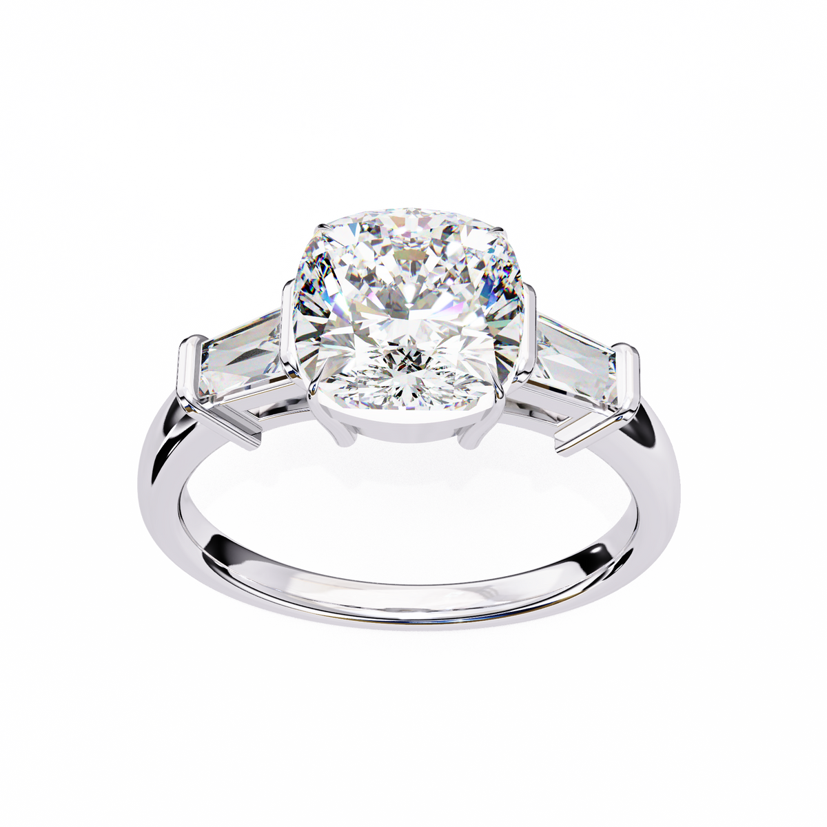 Reverra 14K Three-Stone Engagement Ring, CTTW-3.84