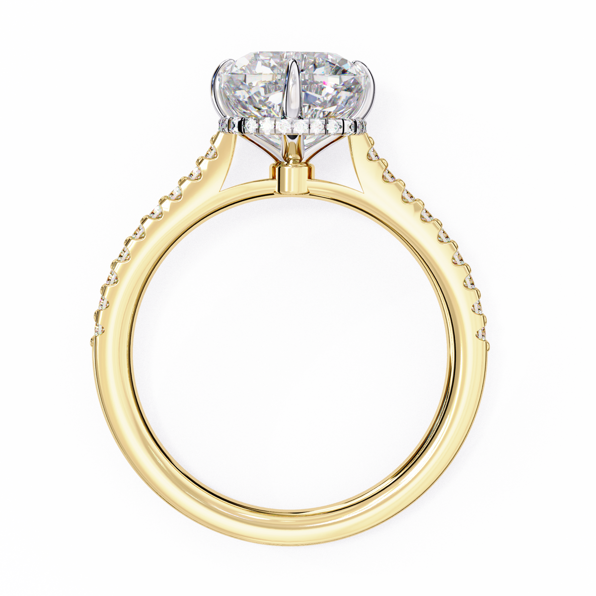 Reverra 14K Hidden Halo Engagement Ring, CTTW-3.4